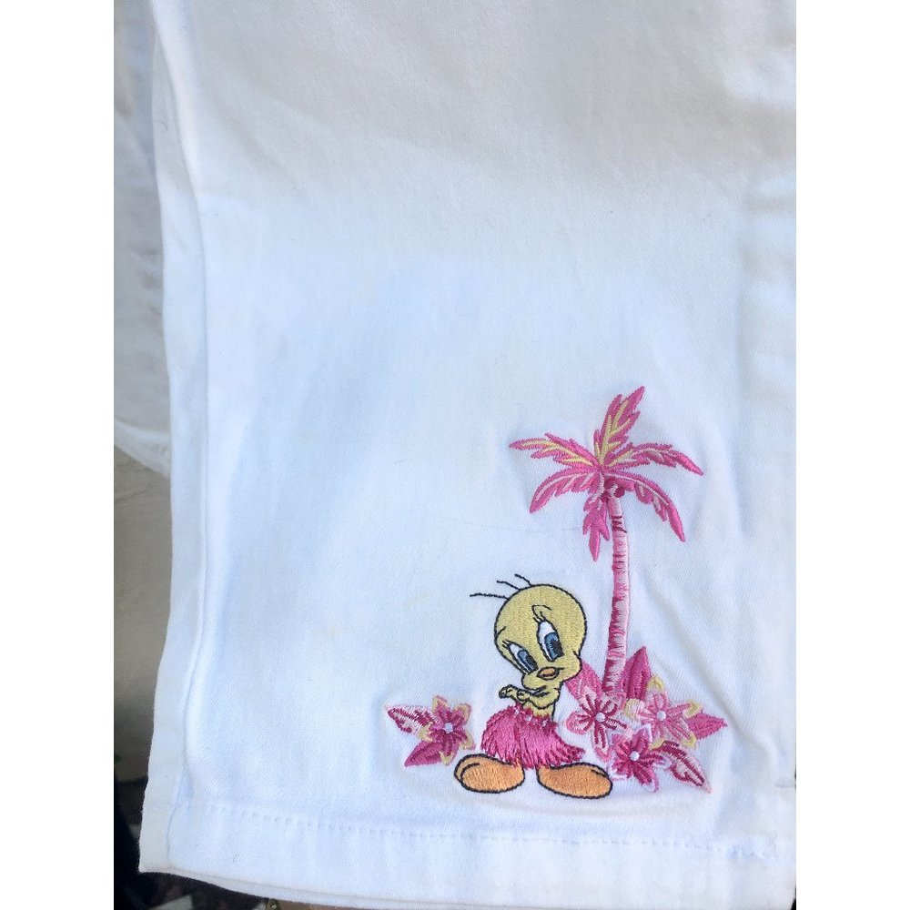Jean Shorts with Hula Tweety Bird (Girl 12)